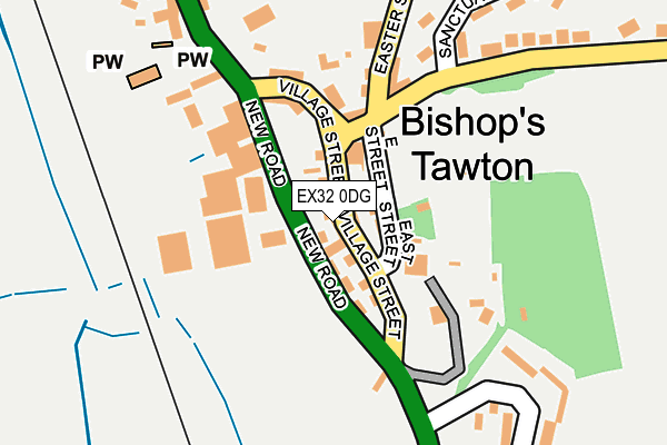 EX32 0DG map - OS OpenMap – Local (Ordnance Survey)