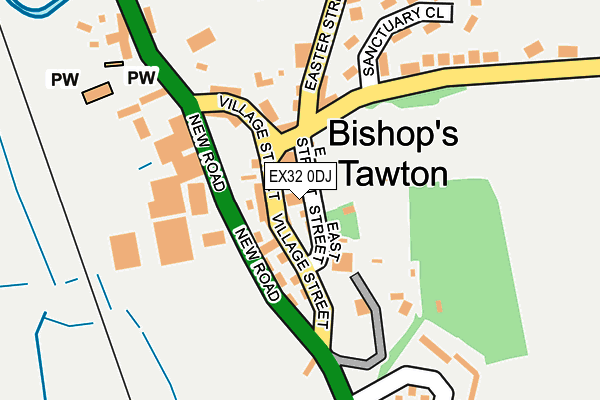 EX32 0DJ map - OS OpenMap – Local (Ordnance Survey)