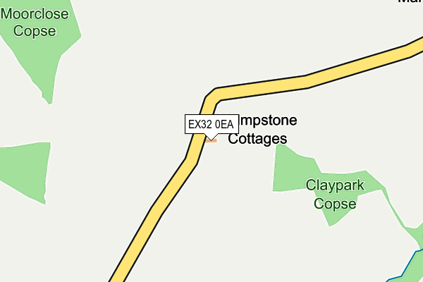 EX32 0EA map - OS OpenMap – Local (Ordnance Survey)