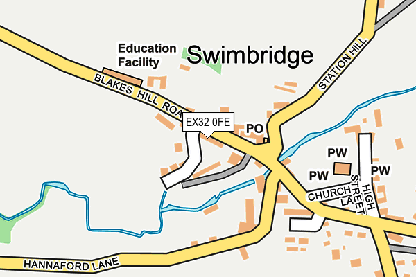 EX32 0FE map - OS OpenMap – Local (Ordnance Survey)