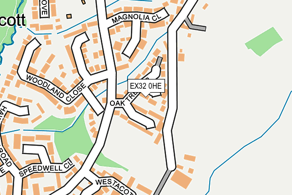 EX32 0HE map - OS OpenMap – Local (Ordnance Survey)