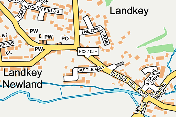 EX32 0JE map - OS OpenMap – Local (Ordnance Survey)