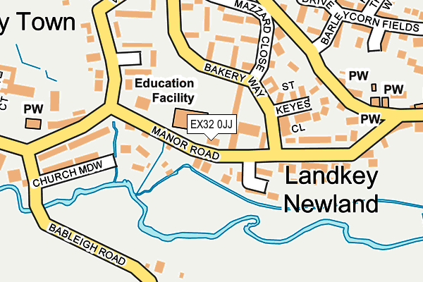 EX32 0JJ map - OS OpenMap – Local (Ordnance Survey)