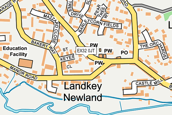 EX32 0JT map - OS OpenMap – Local (Ordnance Survey)