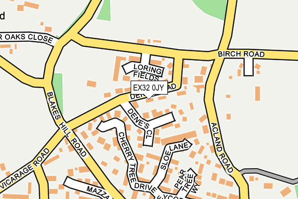 EX32 0JY map - OS OpenMap – Local (Ordnance Survey)