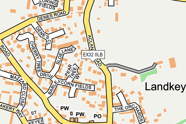 EX32 0LB map - OS OpenMap – Local (Ordnance Survey)