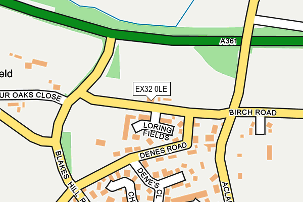 EX32 0LE map - OS OpenMap – Local (Ordnance Survey)
