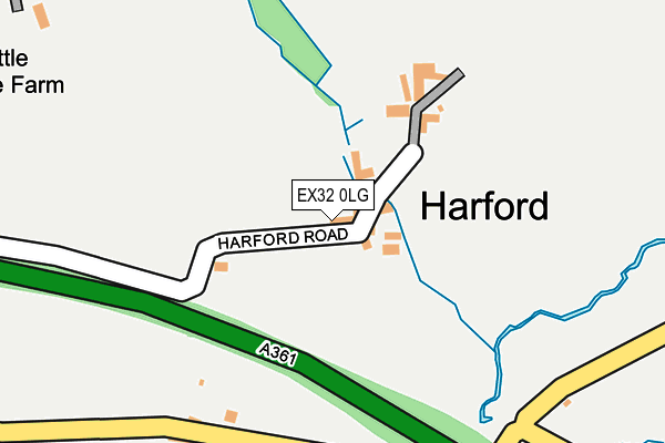 EX32 0LG map - OS OpenMap – Local (Ordnance Survey)