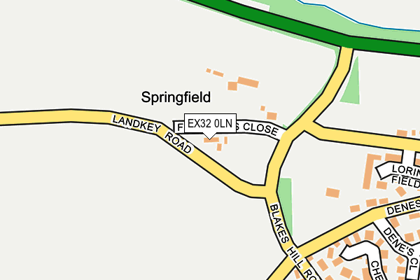 EX32 0LN map - OS OpenMap – Local (Ordnance Survey)