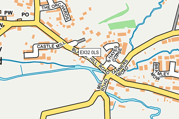 EX32 0LS map - OS OpenMap – Local (Ordnance Survey)