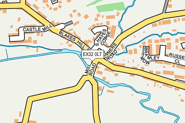 EX32 0LT map - OS OpenMap – Local (Ordnance Survey)