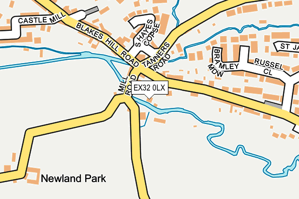 EX32 0LX map - OS OpenMap – Local (Ordnance Survey)