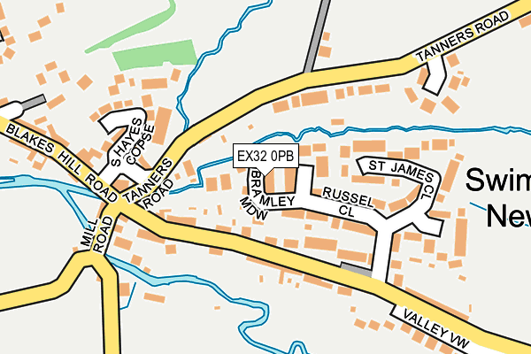 EX32 0PB map - OS OpenMap – Local (Ordnance Survey)