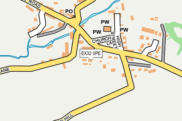EX32 0PE map - OS OpenMap – Local (Ordnance Survey)