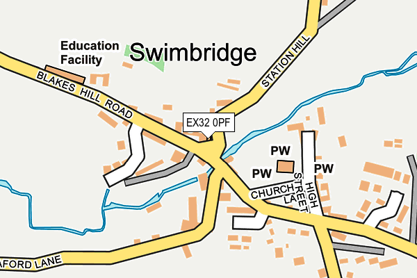 EX32 0PF map - OS OpenMap – Local (Ordnance Survey)