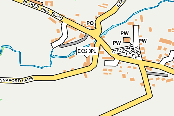 EX32 0PL map - OS OpenMap – Local (Ordnance Survey)