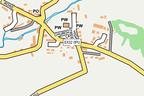 EX32 0PU map - OS OpenMap – Local (Ordnance Survey)