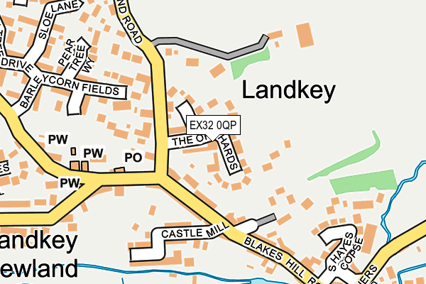 EX32 0QP map - OS OpenMap – Local (Ordnance Survey)