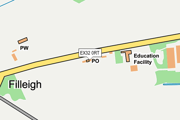 EX32 0RT map - OS OpenMap – Local (Ordnance Survey)