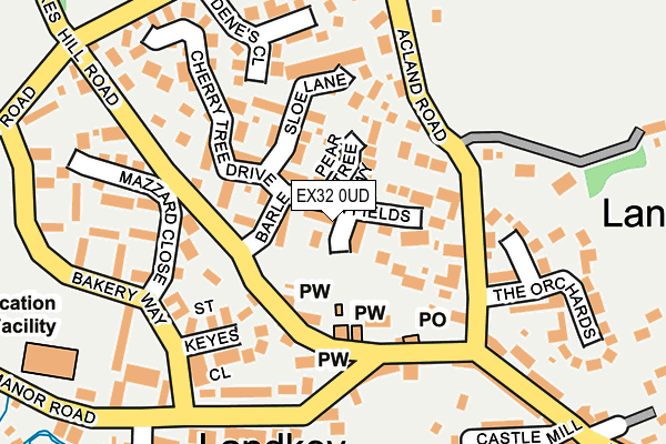 EX32 0UD map - OS OpenMap – Local (Ordnance Survey)