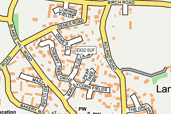 EX32 0UF map - OS OpenMap – Local (Ordnance Survey)