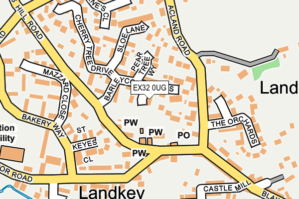 EX32 0UG map - OS OpenMap – Local (Ordnance Survey)