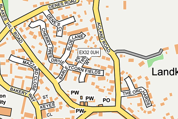 EX32 0UH map - OS OpenMap – Local (Ordnance Survey)