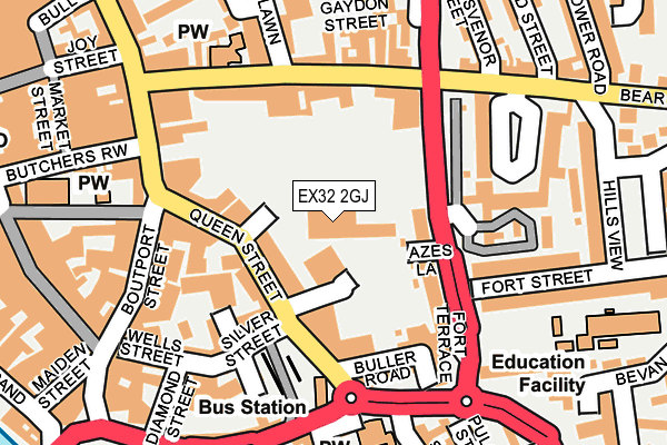EX32 2GJ map - OS OpenMap – Local (Ordnance Survey)
