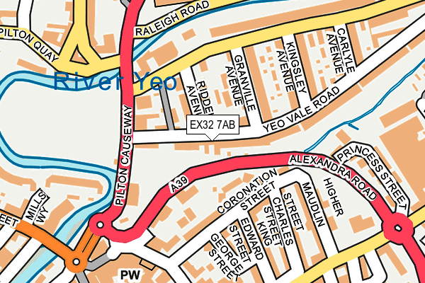 EX32 7AB map - OS OpenMap – Local (Ordnance Survey)