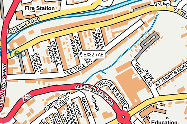 EX32 7AE map - OS OpenMap – Local (Ordnance Survey)