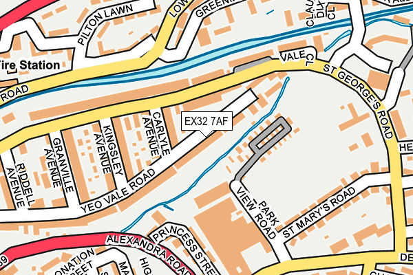 EX32 7AF map - OS OpenMap – Local (Ordnance Survey)