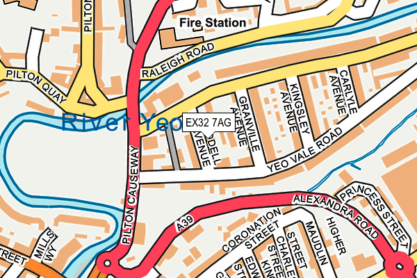 EX32 7AG map - OS OpenMap – Local (Ordnance Survey)