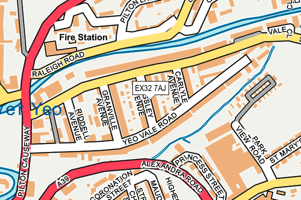 EX32 7AJ map - OS OpenMap – Local (Ordnance Survey)