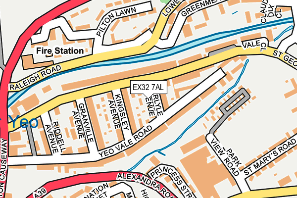 EX32 7AL map - OS OpenMap – Local (Ordnance Survey)