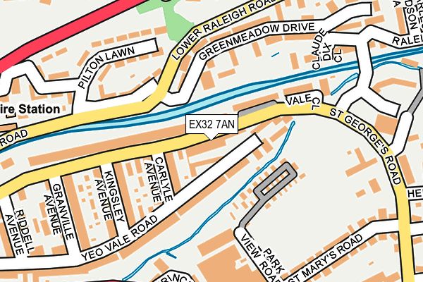EX32 7AN map - OS OpenMap – Local (Ordnance Survey)