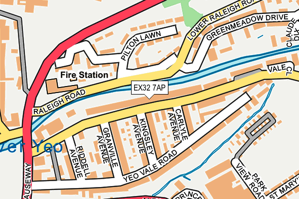 EX32 7AP map - OS OpenMap – Local (Ordnance Survey)