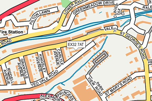 EX32 7AT map - OS OpenMap – Local (Ordnance Survey)