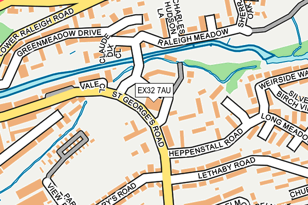 EX32 7AU map - OS OpenMap – Local (Ordnance Survey)