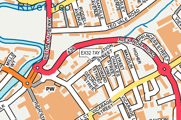 EX32 7AY map - OS OpenMap – Local (Ordnance Survey)