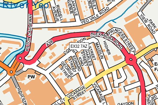 EX32 7AZ map - OS OpenMap – Local (Ordnance Survey)