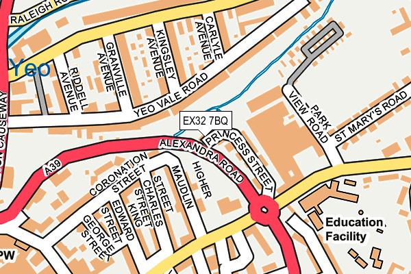 EX32 7BQ map - OS OpenMap – Local (Ordnance Survey)