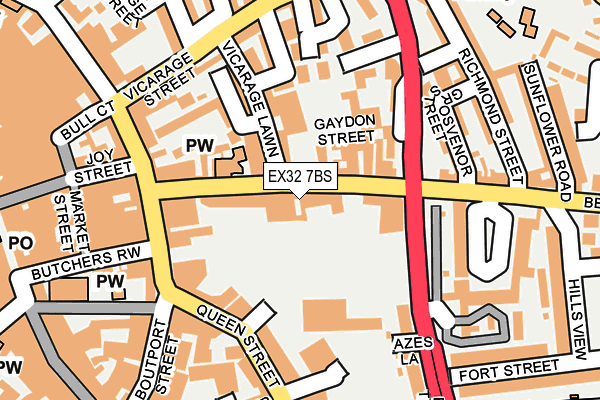 EX32 7BS map - OS OpenMap – Local (Ordnance Survey)