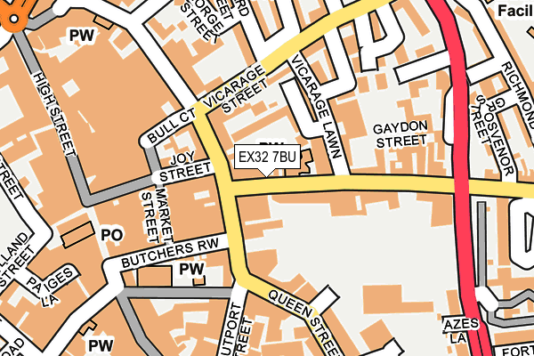 EX32 7BU map - OS OpenMap – Local (Ordnance Survey)