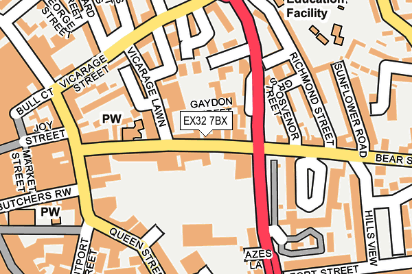 EX32 7BX map - OS OpenMap – Local (Ordnance Survey)