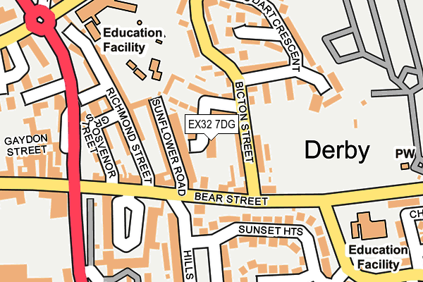 EX32 7DG map - OS OpenMap – Local (Ordnance Survey)