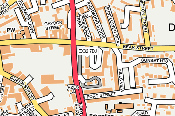 EX32 7DJ map - OS OpenMap – Local (Ordnance Survey)