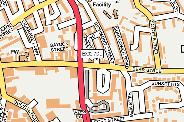 EX32 7DL map - OS OpenMap – Local (Ordnance Survey)