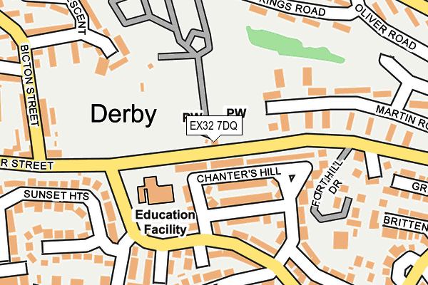 EX32 7DQ map - OS OpenMap – Local (Ordnance Survey)