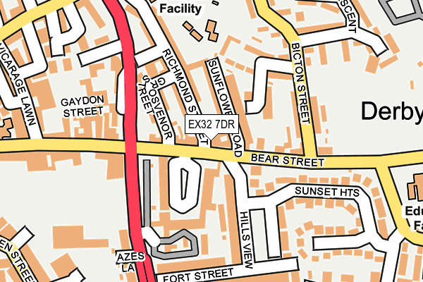 EX32 7DR map - OS OpenMap – Local (Ordnance Survey)