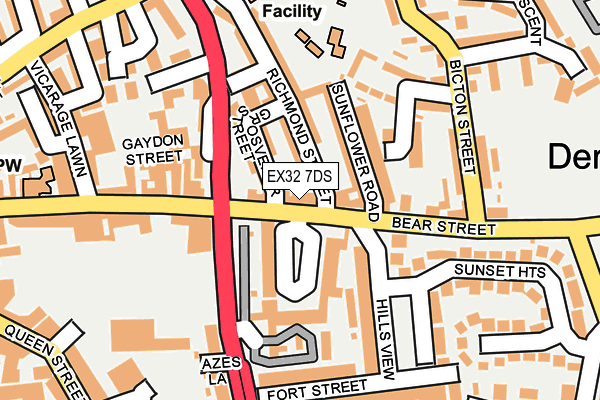 EX32 7DS map - OS OpenMap – Local (Ordnance Survey)